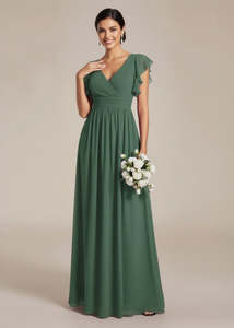 Terry Chiffon Bridesmaid Dress with Open Back