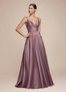 Charlotte A-line soft satin bridesmaid or ballgown