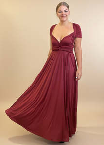 Infinity Collection: Luxe Multiway A-Line Infinity Dress in Burgundy with Split