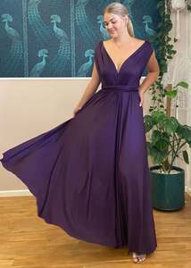 Luxe Multiway A-Line Infinity Dress in Grape