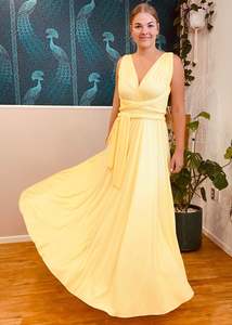 Luxe Multiway A-Line Infinity Dress in Pastel Yellow