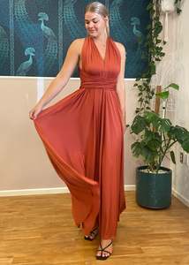 Luxe Infinity Dress Nz Stocked: Luxe Multiway A-Line Infinity Dress in Burnt Orange
