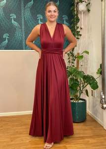 Luxe Multiway A-Line Infinity Dress in Burgundy