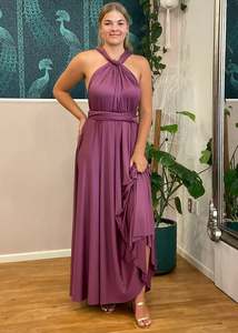 Luxe Multiway A-Line Infinity Dress in Sunset Purple