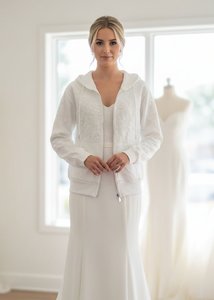 Hooded Bridal Jacket with Lace and Sparkle