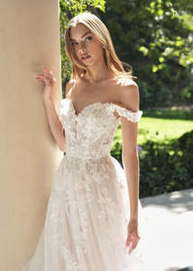 Sophia Lace A-Line Wedding Gown with Drop Sleeves
