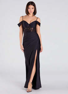 In Stock: Sandy Formal Ball Evening Dress with Slit
