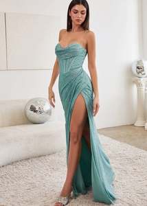 Alice Sparkle Dress with Corset Bodice in Sea Foam Size 10