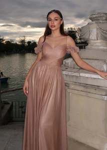 Nz Stocked Ball Gowns: Lidia Rose Gold Ball dress with Sparkle Size 10