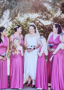 Luxe Custom Fuchsia Infinity bridesmaid dress