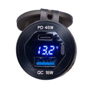 Battery: Rocky Creek PA032 USB A & C Power Adapter with Voltmeter and On/Off Switch BAYRIDE