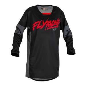 Off Road: Fly Racing Kinetic Khaos Youth Jersey - Black / Red / Grey