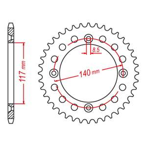 Drive Components: MTX 831 Steel Rear Sprocket #428