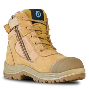 Zip Side: Bata Dakota - Ladies Safety Boots - Wheat