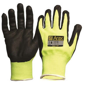 Cut Resistant: ARAX Cut Resistant - Nitrile Sand Dip on Hi Vis Yellow GOLD