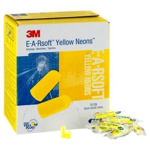 Disposable Earplugs Class 5: Earplugs - E-A-Rsoft Yellow Neon - Uncorded