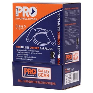 Disposable Earplugs Class 5: Earplugs - Probullet - Disposable - Corded