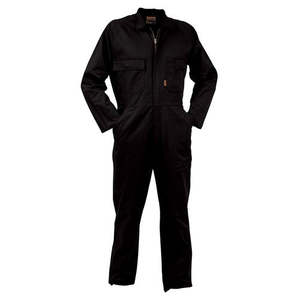 Overalls: Overall - Cotton - Zip - Black