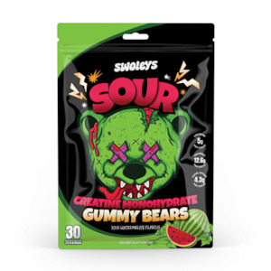 SWOLEYS CREATINE MONOHYDRATE SOUR GUMMY BEARS - 30 SERVES