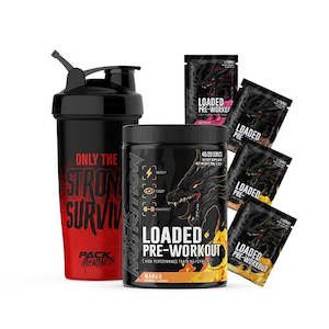 Frontpage: PACK NUTRITION LOADED PRE-WORKOUT 40/20 SERVES + SHAKER
