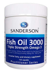 Joint Support: SANDERSON FISH OIL 3000 TRIPLE STRENGTH OMEGA 3 150 CAPSULES