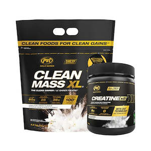 PVL GOLD SERIES CLEAN MASS XL 10LB + FREE PVL GOLD SERIES CREATINE X8 249G