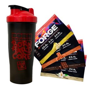 MUTANT BORN HARDCORE DELUXE SHAKER 1L + 4x THERMAL LABS FORGE WHEY SAMPLE