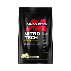 Protein Powder: MUSCLETECH NITRO TECH 100% WHEY GOLD 10LB