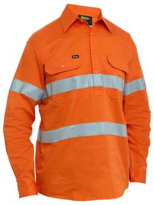 Hi Vis Shirts Singlets: Taped Hi Vis Cool Lightweight Closed Front Shirt