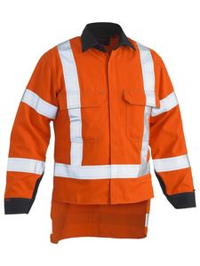 Hi Vis Shirts Singlets: TenCate Tecasafe® Plus 700 X Taped Hi Vis TTMC FR Vented Shirt