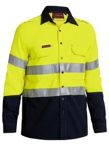 Hi Vis Shirts Singlets: TenCate Tecasafe® Plus 580 Taped Hi Vis Lightweight FR Vented Shirt