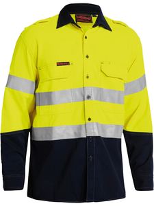Hi Vis Shirts Singlets: TenCate Tecasafe® Plus 700 Taped Hi Vis FR Vented Shirt