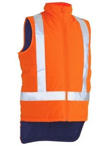 Hi Vis Vests: Taped Hi Vis Puffer Vest with X Back