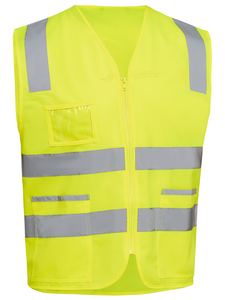 Hi Vis Vests: Taped Hi Vis Safety Zip Vest