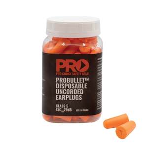Probullet Disposable Uncorded Earplugs 50 Pack
