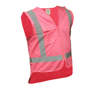 Hi viz Clothing: Hi Vis D/N Safety Vest - Fluoro Pink