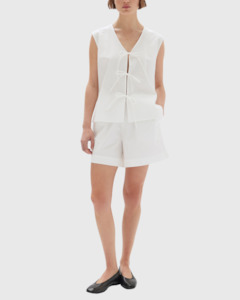 Tops: ollie poplin tie top white