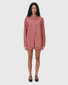 Tops: rowie ramona stripe ls shirt cherry red