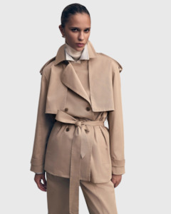 Outerwear: Letterman Trench Cumin