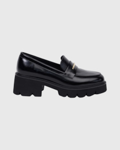 Kathryn Wilson: Sabrina Loafer Black Hi Shine