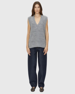 Izara Knit Vest Charcoal Navy