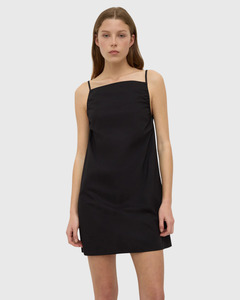 Annie Poplin Mini Dress Black