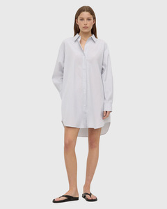 Cora Stripe Shirt Dress White/Navy Stripe