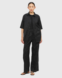 Koa Trouser (Floral Cotton Jacquard) Black