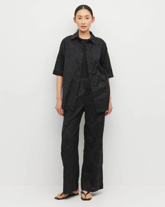 Juliette Hogan: Eli Shirt (Floral Cotton Jacquard) Black