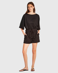 Robin Short (Floral Cotton Jacquard) Black