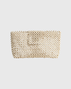 Beaded Wallet Cream