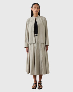 Mandarin Shirt Jacket Pale Sage