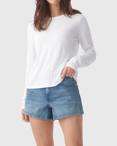 New Arrivals New: Long Sleeve Drape Top Bone