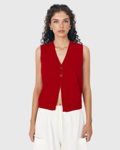 Goldie Knit Vest Candy Red